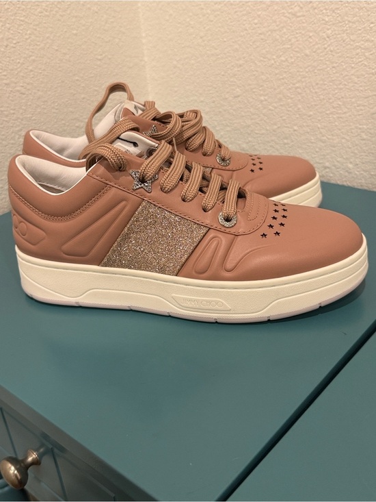 Jimmy Choo Shoes - Jimmy Choo Women's Blush Leather Sneakers NWOT